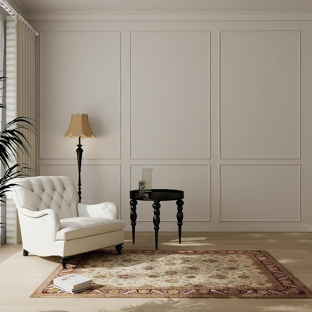 Pangda 3 Set Peel and Stick Wall Molding Kit, Premade Accent Molding Wainscoting Panel for Interior Wall Moulding Decor, Ready to Assemble Wainscoting Accent Panel (63 x 39 in)