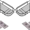 Bathroom Corner Shelf Shower Rack, Non-Hole Shower Rack Storage Racks and Shelves (Black)