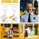 Misdary 24 Pcs School Bus Driver Keychain for Graduation Gifts Appreciation Acrylic Keychain with Tassels