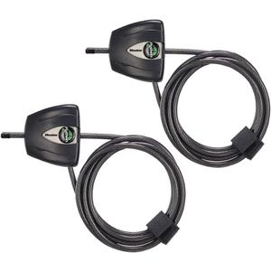 Master Lock Black Python Steel Cable Lock with Keys, Heavy Duty Anti-Theft Trail Camera and Kayak Locking Cable, 2 Pack, 8417T