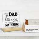 Dad Gift from Daughter,Daddy Birthday Gift IdeaI'll Always Be Your Little Girl, You Will Always Be My Hero Acrylic Decor Sign