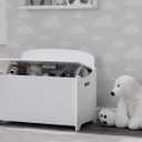 Delta Children MySize Deluxe Toy Box, Bianca White 23.5”W x 14.25”D x 21”H