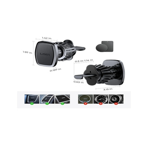 LISEN Magnet for Phone Car Mount Magnetic Phone Holder for Your Car Vent 6 Military Magnets Vent Cell Phone Holder Mount for Car Plate Fit All iPhone 16/15/14/13 Pro Max Plus Samsung S25, 1 Pack