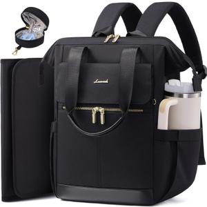 LOVEVOOK Baby Diaper Bag Backpack, Large Bag for Boys & Girls, Travel Waterproof Bags w/Changing Pad, Stroller Straps, Pacifier Case, Essentials Must Haves Newborn Stuff for Mom & Dad - Unisex (Black)