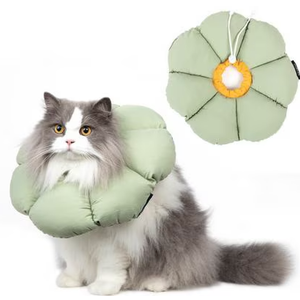H Hidream Cat Cone Recovery Collar, Green, Medium
