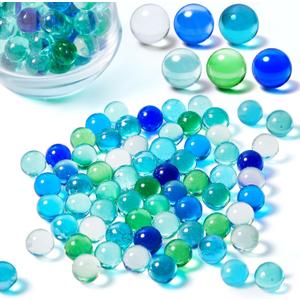 Sotiff 1000 Pieces Marbles Bulk Cats Eyes Glass Marbles Color Mixing 0.55 Inch Solid Round Glass Marble for Kids Slingshot DIY Home Decoration Chinese Checkers Game (Multiple)