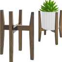 Plant Stand Indoor, Bamboo Plant Shelf, Adjustable Corner Plants Flower Holders Single Floor Plant Stand, Fits 8 to 12 Inches Pots,(Pot & Plant Not Included)(walnut)