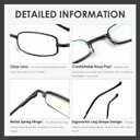 3 Pack Slim Pocket Reading Glasses for Men Women Blue Light Blocking Compact Readers Spring Hinge Metal Frame