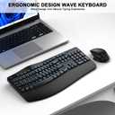 Wireless Keyboard and Mouse Combo, 2.4G Full Size Wave Keys Ergonomic Keyboard with Wrist Rest and 3-Level DPI Adjustable Wireless Ergonomic Mouse for Windows, Mac OS Desktop/Laptop/PC(Black)