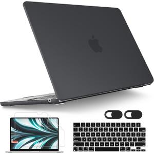 Tuiklol for M4 MacBook Air 13.6 inch Case 2025-2022 Release Model A3240 A3113 A2681 with M3 M2 Chip,Laptop Hard Shell Cases with Keyboard Cover & Screen Protector & Camera Cover, Matte Black