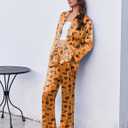 Ekouaer Silk Pajamas for Women Satin Pajama Sets Button Down Lounge Sets Silky Pajama Long Pants Sleepwear with Pockets (XXL)