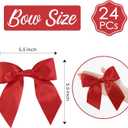 AIMUDI Red Satin Bows 5.5" Bow for Gift Wrapping Satin Twist Tie Bows Premade Ribbon Bow for Treat Bags Invitations Baskets Wreaths Crafts Wedding Birthday Party Mother's Day Decorations, 24 PCs