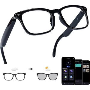 Giinova Ai Smart Glasses Bluetooth 5.4 with Translation for Men Women 160+Languages ColorChange Lens Chat GPT Assistant Free App Translator Glasses Meeting,Driver,Travel