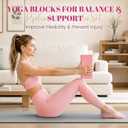 Pilates Kit for Women With 2 Yoga Blocks, Full Body Workout Set, Pink