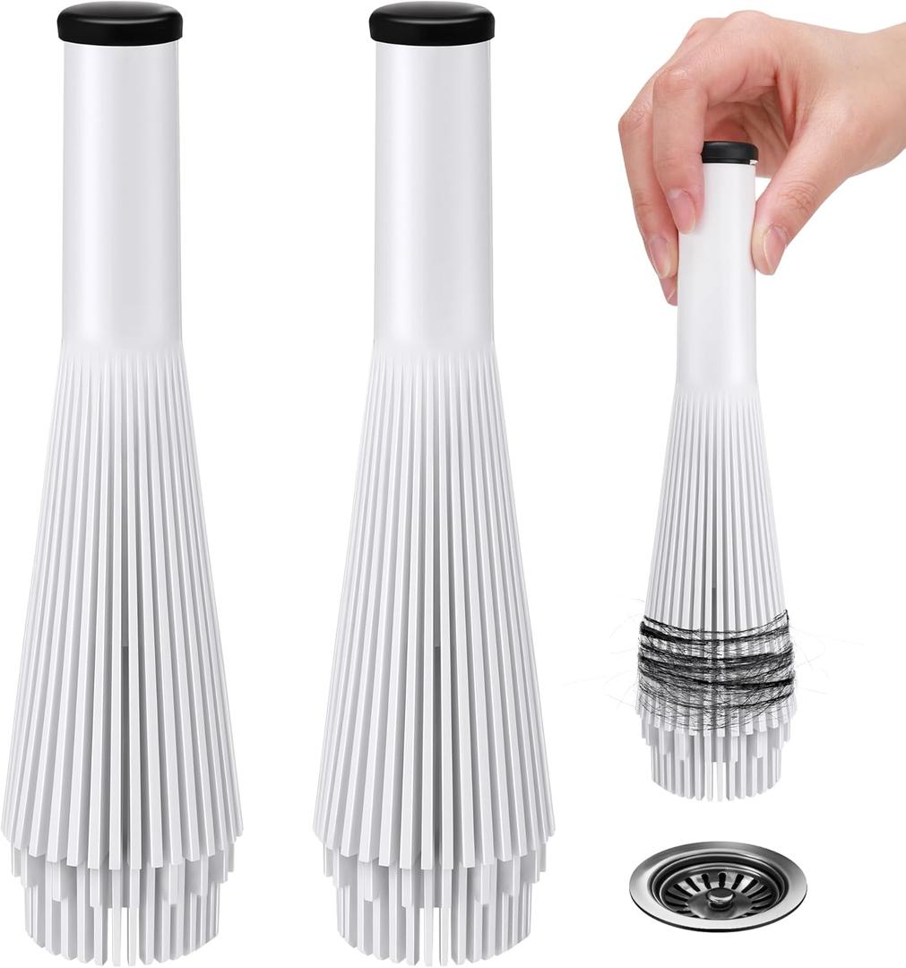 Feekoon 2 Pack Lint Trap for Washing Machine Utility Tub and Sink Drains, Laundry Lint Catcher with Rubber Plugs, Hair Catcher, Compatible with 1.5 '' and 1.75 '' Drain to Prevent Clogs in Plumbing