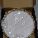 9" Wooden Lazy Susan Turntable for Cabinet  Rotating Spice Rack Organizer, Small Kitchen Countertop Tray for Dining Table & Pantry Storage (White & Gold)