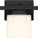 Tawson Adam Modern 3-Light Vanity Light Industrial Wall Sconce Lighting Fixture with Etched Glass Shade in Dark Bronze Black Finish for Bathroom, Hallway, Kitchen, Mirror
