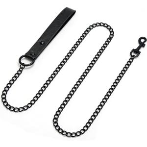 Adjustable Lightweight Metal Black Chain Leash for XS S M L Pet Dogs