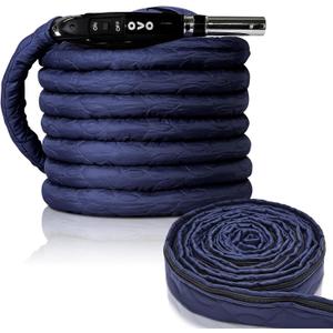 Moukeren 37 ft Central Vacuum Hose Cover Universal Padded Cover with Zipper Fits All 35 to 37 ft Central Vacuum Hose Cleaner Parts Accessories Machine Washable Easy Installation Protect Wall Floor