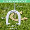 GoSports Steel Horseshoes Outdoor Game Set - Gold & Silver or Red & Blue - Official Size and Weight (Black, M)