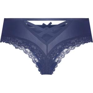 Womens Lace G-String Thongs Panties Underwear Low Rise T-Back Underpants (Blue, S)