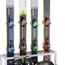 Mondazie Ski Storage Rack for Garage Freestanding Ski Holder for 4 Pair Skis, Boot, Helmet, Goggles, Indoor Snowboard Rack Organizer Stand for Home, Shed, Basement, White
