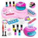 Nail Polish Kit for Girl , Kids Nail Art Salon Set with Nail Dryer , Nail Art Kit for Girls Ages 612,Makeup Manicures Decoration Studio Gifts for Christmas Birthday Spa Party Favors