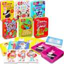 6 Pack Card Games - Tin Case Travel Table Games and Activities, War, Magic Card Tricks, Crazy Eights, More | Family Game Night Bundle