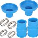Skimmer Hose B Adapter Kit for Intex, 1 1/2 in Pool Vacuum Hose Connector with 4 Metal Clamps for Above Ground Swimming Pool Surface Skimmer Accessories