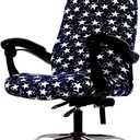 WOMACO Printed Office Chair Covers, Stretch Computer Chair Cover Universal Boss Chair Covers Modern Simplism Style High Back Chair Slipcover (Star, Large)
