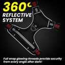 No Pull Dog Harness for Large Dogs, 4 Secure Quick-Release Buckles & 2 Metal Leash Clips, Soft Control Handle, No-Choke Fit for Walking, Training & Everyday Use, Black, L