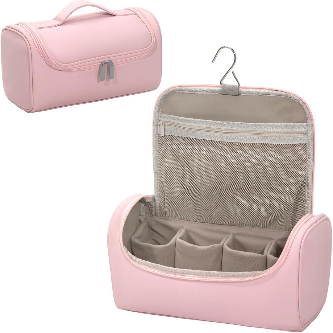 Portable Travel Case for Dyson Airwrap Multifunction Curling Iron And Accessories, Travel Bag With Hook, Stores All Models Of Curling Irons And Accessories (Pink)