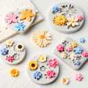 JOERSH 5PCS Silicone Flower Molds, Non-Stick Daisy Sunflower Fondant Chocolate Molds for Dessert Cake Decorating, Cupcake Topper, Cake Pop, Candy