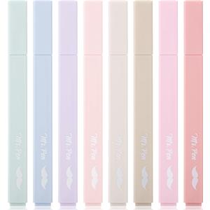 Mr. Pen- Aesthetic Highlighters No Bleed, 8 Pack, Muted Pastel Color, Chisel Tip, Cute Highlighters Assorted Colors for Journaling, Highlighting, Underlining, Fast Dry, Back to School Supplies
