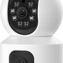 YI Dual-Lens Indoor Camera, 2.4Ghz Home Security Camera System with Fixed Lens and Dome Camera in 1, Expanded Viewing Angle, Motion Tracking, Dual-Screen Display, Two-Way Audio, Phone Alerts