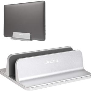 JARLINK Vertical Laptop Stand, Aluminum Laptop Holder Desktop Stand with Adjustable Dock Size (up to 17.3 inches) Compatible with All MacBook/Surface/Dell/Gaming Laptops (Silver)