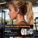 Bone Conduction Headphones Bluetooth 6.0 Earbuds, Open Ear Headphones with Dual Driver Sound, LED Display, IP67 for Sport / running, Dual Device Connection & Low-Latency Game Mode,12 Hours Playtime
