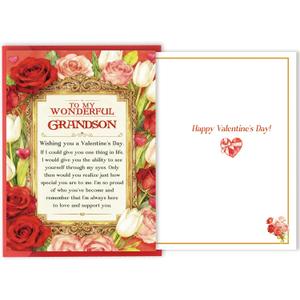 2 x Valentines Day Card for Grandson, Valentine's day Gifts for Grandson (BT-151)