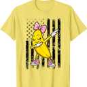 Dabbing Banana Coquette Bow Retro Banana Women Girls Kids T-Shirt, M