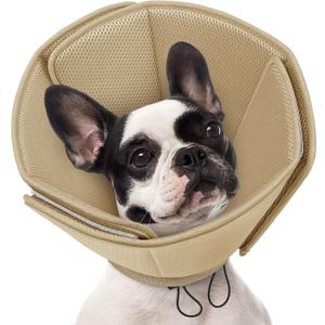 AOFITEE Dog Cones for Medium Dogs, Soft Dog Cone Collar After Surgery
Adjustable Cone for Dogs to Stop Licking, Breathable Pet E-Collar Alternative for Wound Healing(Khaki,Medium)