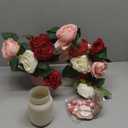 Karenhi 13 Pcs Spring Summer Mason Jar Table Decor Sunflower Centerpieces for Spring Tiered Tray Table Office Home Kitchen Indoor Decor(Rose)