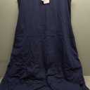 MEROKEETY Women's Casual Maxi Sundress 2025 Summer Beach Dress Scoop Neck Sleeveless Loose Tank Dress, Navy, XL