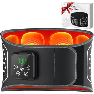 Lower Back Massager with Heat, Cordless Back Heating Pad with 4 Heat Levels 3 Vibration Modes & Air Compression Pain Relief Gifts for Women, Men, Mom & Dad