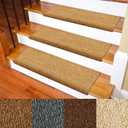 Carpet Stair Treads  Non-Slip Bullnose Carpet for Stairs  Indoor Stair Pads  Self-Adhesive & Easy Installation  Pet & Child Friendly  Skid Resistant & Washable  14- Pack Brown 9.5" x 30"x 1.3