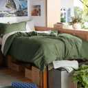 Bedsure Duvet Cover Twin/Twin XL Size - Extra Soft Double Brushed Bedding Set with Zipper Closure, 2 Pieces, Includes 1 Duvet Cover (68"x90") & 1 Pillow Sham, Comforter Not Included, Olive Green