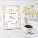 4 x Elegant Sister Birthday Card, Happy Birthday Gifts for Special Sister, Unique Bday Decorations for Women