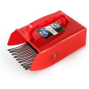 GUGULUZA Berry Picker with Metallic Comb, Plastic Blueberry Picker Scoop with Ergonomic Handle, Huckleberry Picking Rakes for Easier Berry Harvester, 9" x 5.5" (Red)