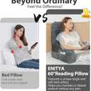 22" XL Back Pillow for Bed Sitting Up with Armrests & Big Pockets
