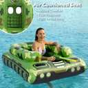 Jasonwell Inflatable Tank Swimming Pool Floaties with Water Cannon Gun Swim Floaty Rafts for Lake, Beach & Pool Party Toys for Boys, Girls, Kids & Adults- Green
