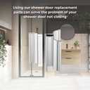 3" Clear Polycarbonate U-Channel with Magnet, 3-3/4" Bright Chrome Frameless Shower Door Handle with Metal Strike for 1/8", 5/32", 3/16" and 1/4" Thick Swing Glass Shower Doors